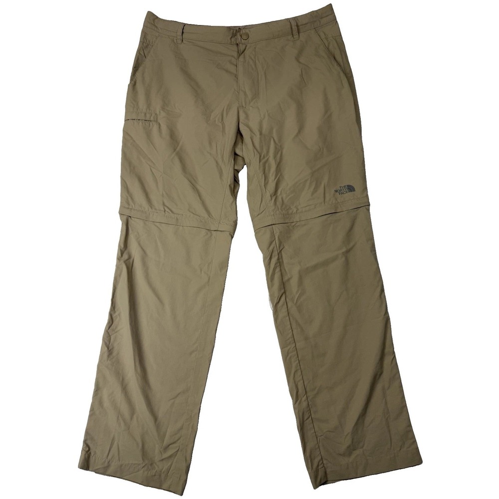 The North Face Cargo Convertible Pants Mens 38x32 Tan Soft Poly Hiking Outdoor